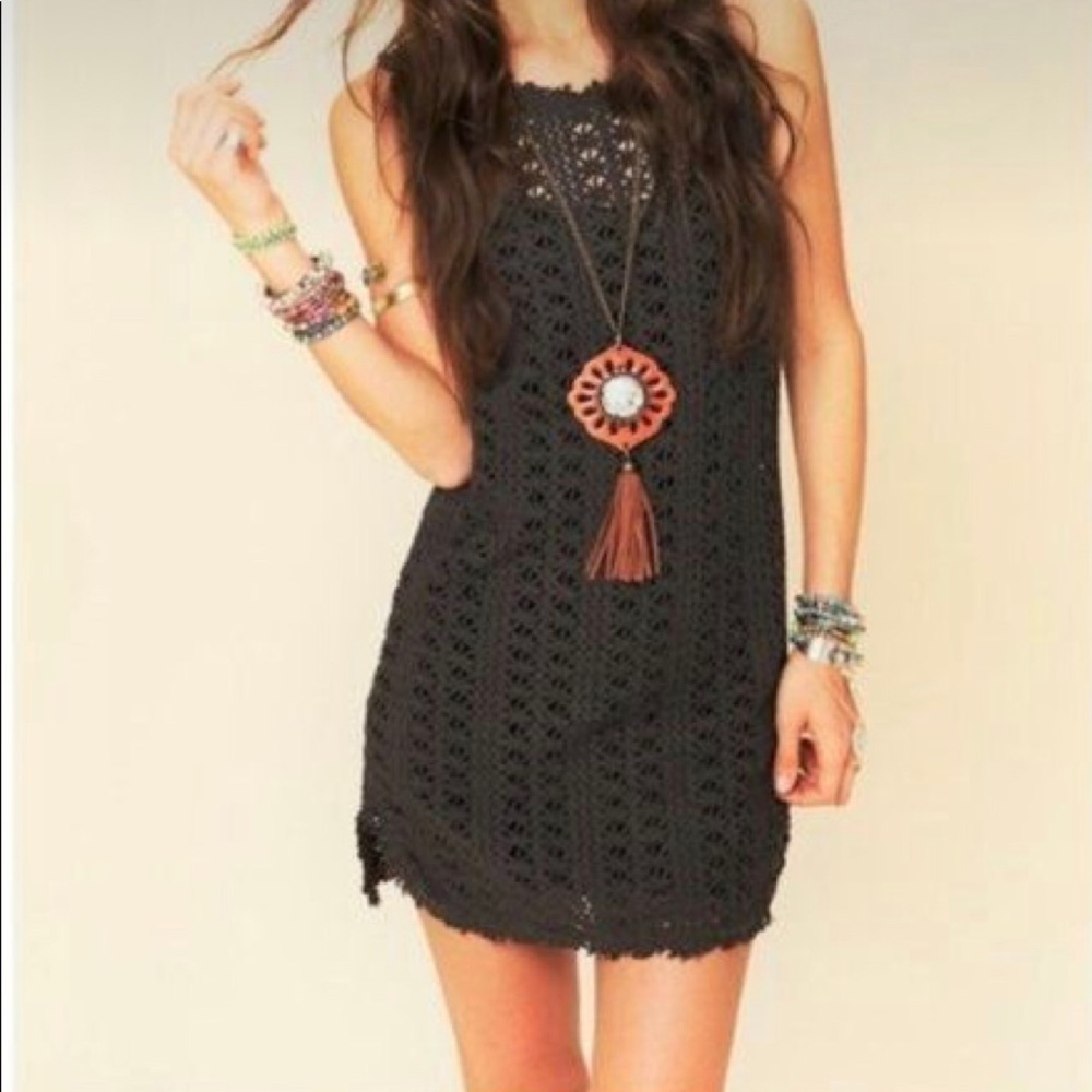 Free People Beach Crochet Dress/ Cover-Up sz S